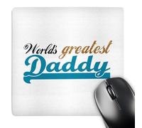 3dRose mp_151294_1 8" x 8" Worlds Greatest Daddy Best Dad in The World Blue Text on White Good for Fathers Day Mouse Pad