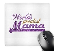 3dRose mp_151308_1 8" x 8" Worlds Greatest Mama Purple and Gold Text Gifts for Best Moms Good for Mothers Day Ma Mouse Pad