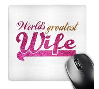 3dRose mp_151324_1 8" x 8" Worlds Greatest Wife Romantic Marriage or Wedding Anniversary Gifts for Her Best Wife Hot Pink Mouse Pad