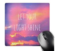 3dRose mp_151440_1 8" x 8" Let Your Light Shine Motivational Inspiring Sayings Motivating Words Sunrise Sunset Photography Mouse Pad