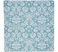 3dRose mp_151456_1 8" x 8" Aqua Blue and White Damask Pattern Teal Turquoise Classic Stylish Vintage French Floral Swirls Mouse Pad