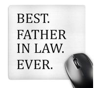 3dRose mp_151498_1 8" x 8" Best Father in Law Ever Fun Humorous Gifts for The Inlaws Family Humor Black Text Mouse Pad