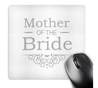 3dRose mp_151567_1 8" x 8" Mother of The Bride in Silver Wedding Part of Matching Marriage Party Set Grey Gray Swirls Mouse Pad