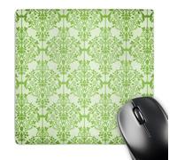 3dRose mp_152264_1 8" x 8" Pretty Green and White Interconnected Damask Pattern Mouse Pad