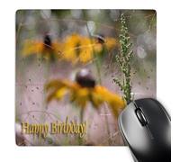 3dRose mp_15233_1 8 x 8-Inch Black Eyed Susans, Happy Birthday Mouse Pad