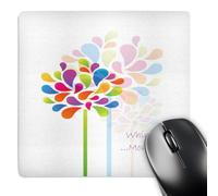 3dRose mp_152411_1 8" x 8" Cute Multi-Color Contemporary Tree with The Words Whimsical Moments Mouse Pad