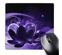 3dRose mp_152444_1 8" x 8" Pretty Blue Water Lilly on a Flourish Background Mouse Pad