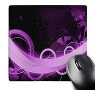 3dRose mp_152464_1 8" x 8" Purple Swath with Contemporary Circles on a Splatter Background Mouse Pad
