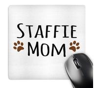 3dRose mp_154201_1 8" x 8" Staffie Dog Mom Staffordshire Bull Terrier Brown Paw Prints Doggie Xbreed Doggy Lover Mama Mouse Pad