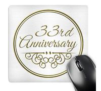 3dRose mp_154475_1 8" x 8" 33Rd Anniversary Gift Gold Text for Celebrating Wedding Anniversaries 33 Years Married Together Mouse Pad