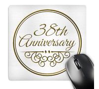 3dRose mp_154480_1 8" x 8" 38Th Anniversary Gift Gold Text for Celebrating Wedding Anniversaries 38 Years Married Together Mouse Pad