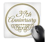 3dRose mp_154481_1 8" x 8" 39Th Anniversary Gift Gold Text for Celebrating Wedding Anniversaries 39 Years Married Together Mouse Pad