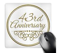 3dRose mp_154485_1 8" x 8" 43Rd Anniversary Gift Gold Text for Celebrating Wedding Anniversaries 43 Years Married Together Mouse Pad