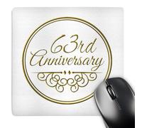 3dRose mp_154505_1 8" x 8" 63Rd Anniversary Gift Gold Text for Celebrating Wedding Anniversaries 63 Years Married Together Mouse Pad