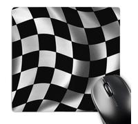 3dRose mp_155076_1 8" x 8" Race Flag Banner Checker Chequer Finish Racing Motor Sports Waving Mouse Pad