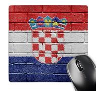 3dRose mp_155212_1 8" x 8" National Flag of Croatia Painted onto a Brick Wall Croatian Mouse Pad