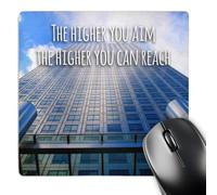 3dRose mp_155644_1 8" x 8" The Higher You Aim The Higher You Can Reach Inspiring Motivating Words Motivational Sayings Mouse Pad