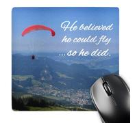 3dRose mp_155645_1 8" x 8" He Believed He Could Fly So He Did Inspiring Words Paraglider Mouse Pad