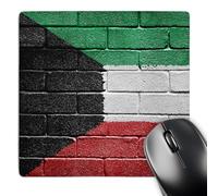 3dRose mp_156919_1 8" x 8" National Flag of Kuwait Painted Onto a Brick Wall Kuwaiti Mouse Pad