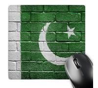 3dRose mp_156961_1 8" x 8" National Flag of Pakistan Painted onto a Brick Wall Pakistani Mouse Pad