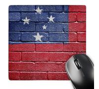 3dRose mp_156979_1 8" x 8" National Flag of Samoa Painted onto a Brick Wall Samoan Mouse Pad