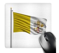 3dRose mp_157300_1 8" x 8" Flag of Vatican City on a Flag Pole Over White Mouse Pad