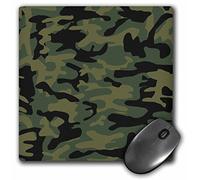 3dRose mp_157596_1 8" x 8" Dark Green Camo Print Hunting Hunter or Army Soldier Uniform Style Camouflage Woodland Pattern Mouse Pad
