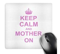 3dRose mp_157740_1 8" x 8" Keep Calm and Mother on Carry on Being a Great Mom Mothers Day Gift for Mama Mothering Pink Mouse Pad