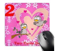 3dRose mp_158227_1 8" x 8" 12 Days of Christmas Two Turtle Doves Mouse Pad