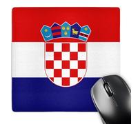3dRose mp_158301_1 8" x 8" Flag of Croatia Croat Red White Blue Stripes Croatian Coat of Arms Shield Europe Country World Mouse Pad