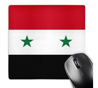 3dRose mp_158443_1 8" x 8" Flag of Syria Syrian Red White Black with Two Green Stars Middle East Arab Country Arabic World Mouse Pad