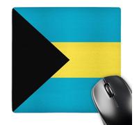 3dRose mp_158449_1 8" x 8" Flag of The Bahamas Islands. Bahamian Blue Yellow Gold Stripes Black Triangle Country World Souvenir Mouse Pad