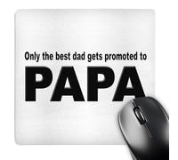 3dRose mp_160340_1 8" x 8" Only The Best Dad Gets Promoted to Papa Mouse Pad