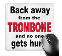 3dRose mp_161099_1 8" x 8" Back Away from The Trombone and No One Gets Hurt Red Mouse Pad