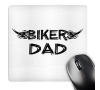 3dRose mp_162535_1 8" x 8" Biker Dad Grunge Word Art with Black and White Flames Motorbike Fathers Day Motorcycle Culture Mouse Pad
