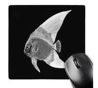 3dRose mp_164937_1 8" x 8" Black Tropical Fish Print. Exotic Modern Sea Marine Aquatic Biology Mouse Pad
