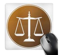 3dRose mp_165575_1 8" x 8" Brown Circle Symbol Scales of Justice Mouse Pad