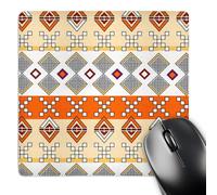 3dRose mp_165803_1 8" x 8" Aztec Andes Tribal Geometric Pattern Red and Orange Mouse Pad