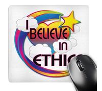 3dRose mp_166465_1 8" x 8" I Believe in Ethics Cute Believer Design Mouse Pad