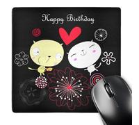 3dRose mp_167238_1 8" x 8" Cute Cartoon Kittens Want to Wish You a Happy Birthday Mouse Pad