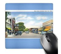 3dRose mp_170226_1 8" x 8" Main Street Hyannis Cape Cod Street Scene with Antique Cars Mouse Pad