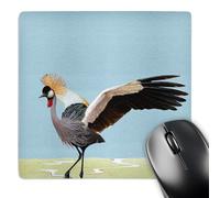 3dRose mp_171380_1 8" x 8" Beautiful Grey Crested Crane Wading Bird from Africa Mouse Pad