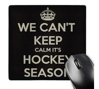 3dRose mp_171921_1 8" x 8" We Cant Keep Calm Its Hockey Season Black and Gold Mouse Pad