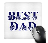 3dRose mp_17268_1 8 x 8-Inch Best Dad with Flag Text Mouse Pad