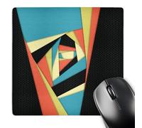 3dRose mp_174252_1 8" x 8" Layers of Color Colorful Geometric Shapes with Metallic Pattern Mouse Pad