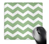 3dRose mp_179671_1 8" x 8" Sage Green and White Chevron Zig Zags Pattern Light Pastel Zigzags Mouse Pad