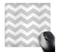 3dRose mp_179674_1 8" x 8" Light Grey and White Zig Zag Chevron Pattern. Gray Silver Zigzags Mouse Pad