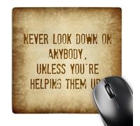3dRose mp_180047_1 8" x 8" Never Look Down Unless Helping Up Gold Letters on Gold Background Mouse Pad