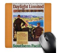 3dRose mp_180221_1 8" x 8" See California Southern Pacific Railroad Vintage Travel Poster Mouse Pad
