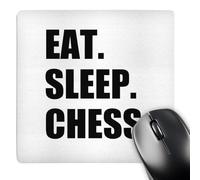 3dRose mp_180389_1 8" x 8" Eat Sleep Chess Passionate Player Game Playing Passion Black Text Mouse Pad